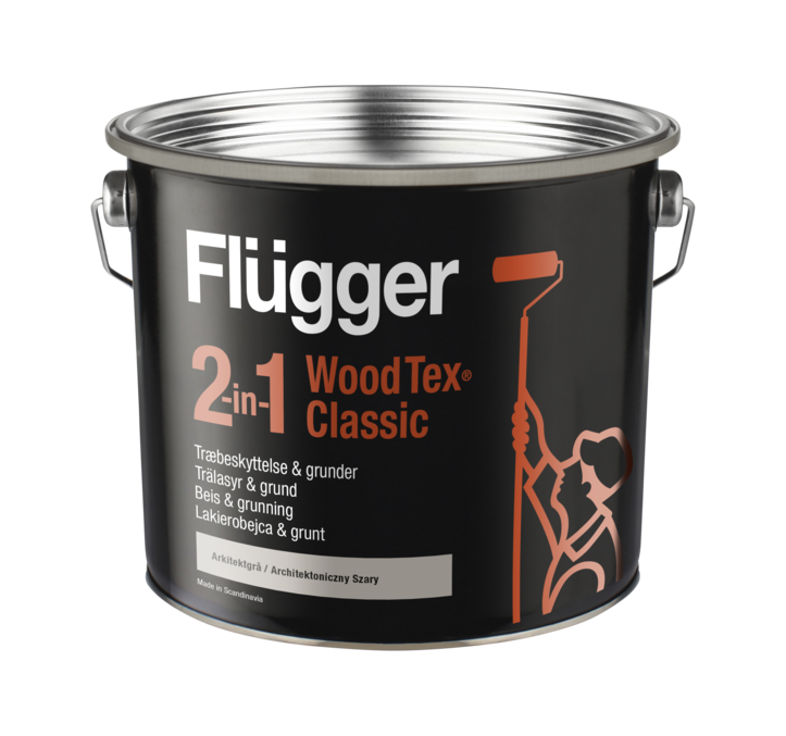 Flügger 2 in 1 Wood Tex Classic Svart_3 L