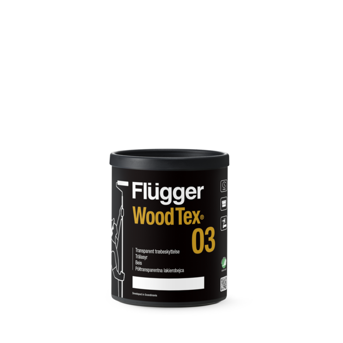 Flügger 03 Wood Tex Svart_0,75 L