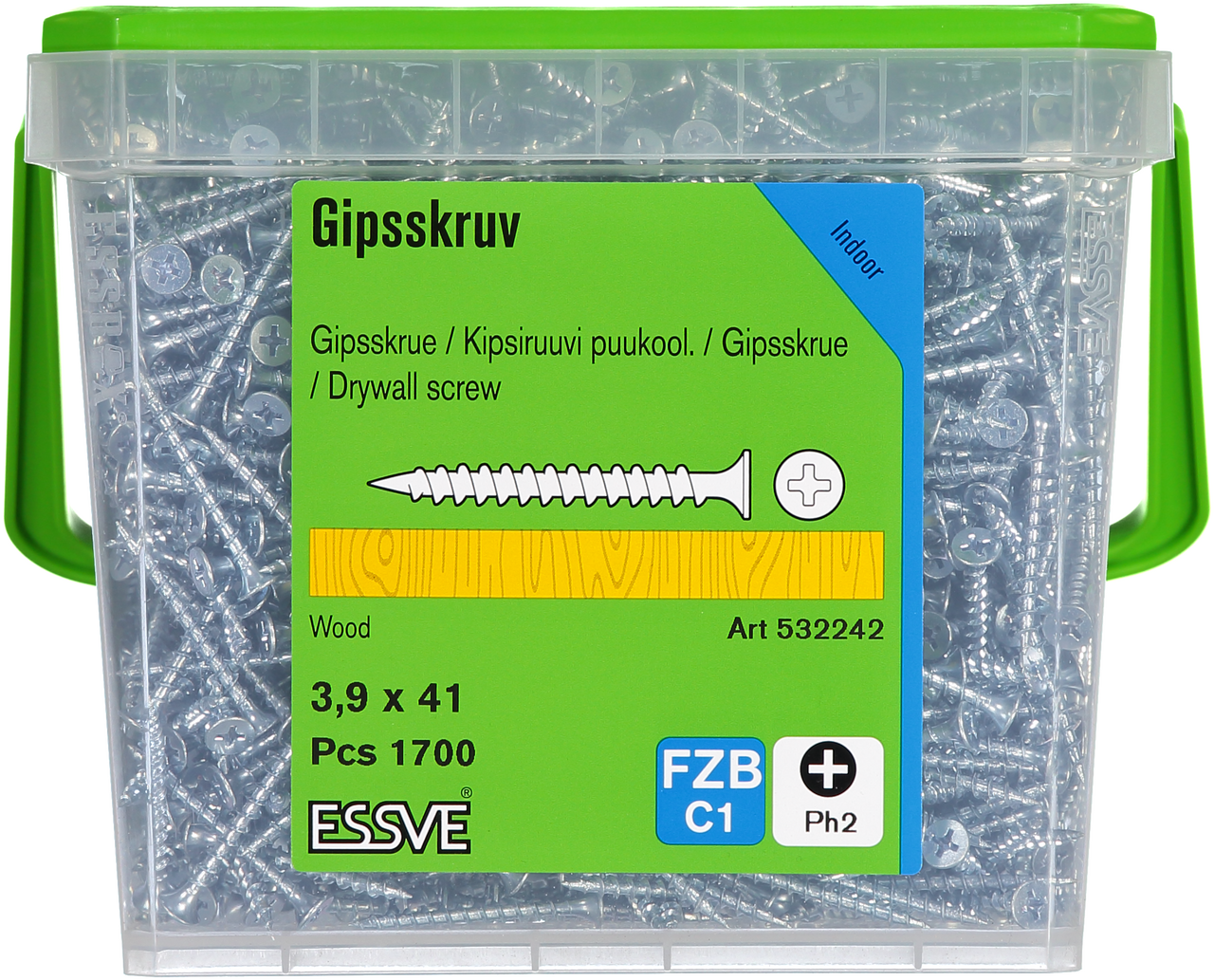 Gipsskruv för träregel ph2 fzb 3,9x41