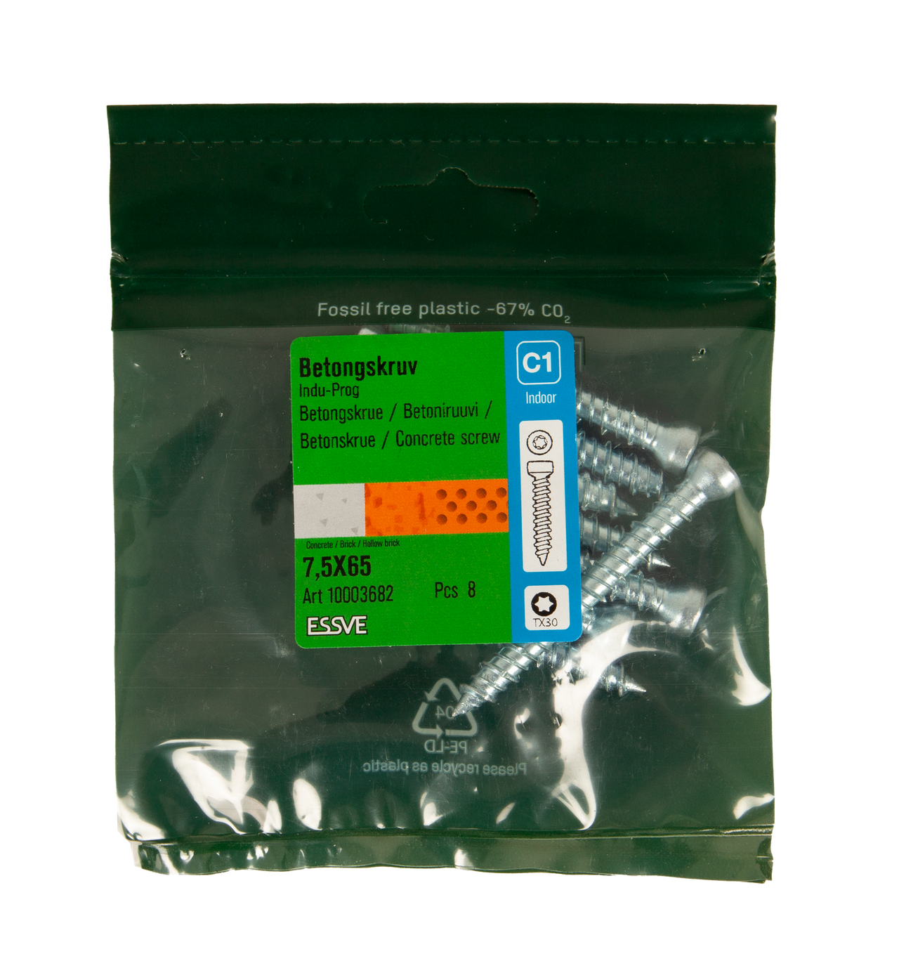 Betongskruv indu-prog tx30 fzb 7,5x65