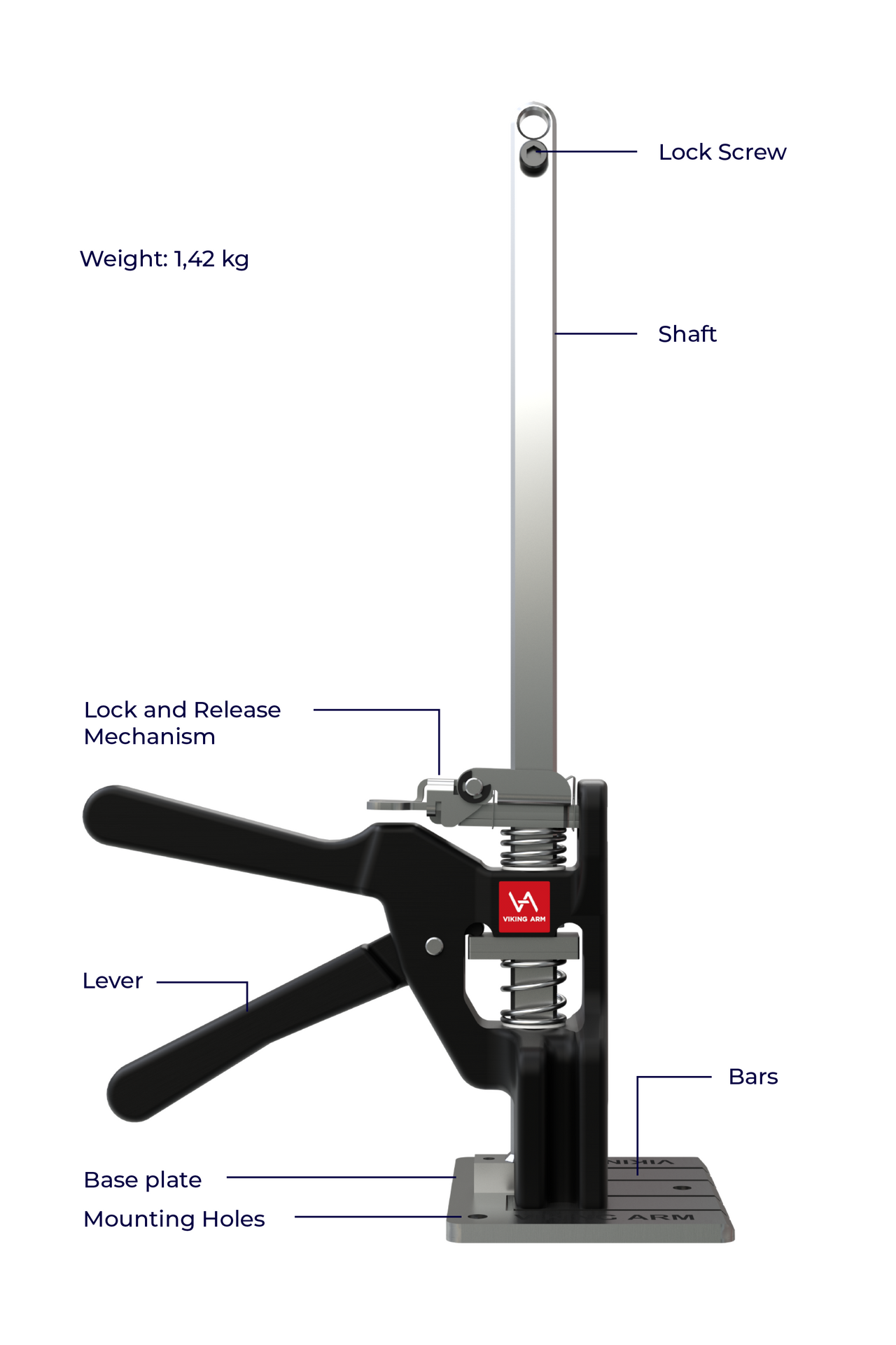 Tvingverktyg viking arm 150kg 215mm