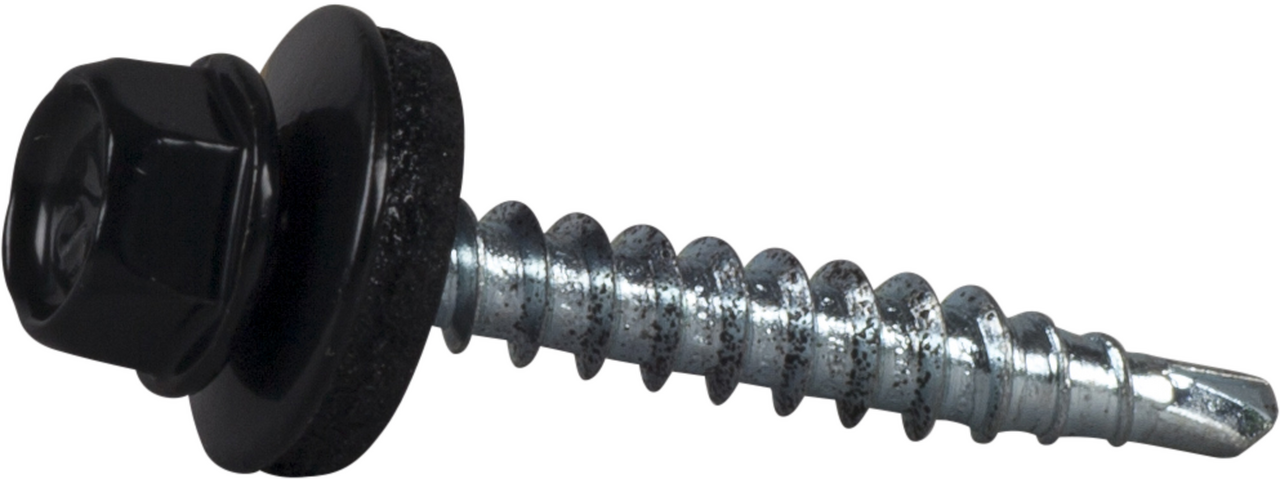 Farmarskruv sexkantshuvud med Bricka bs svart 4,8x35