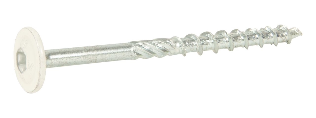 Träkonstruktionsskruv waf fzb+ Vit ral9010 6,0x80