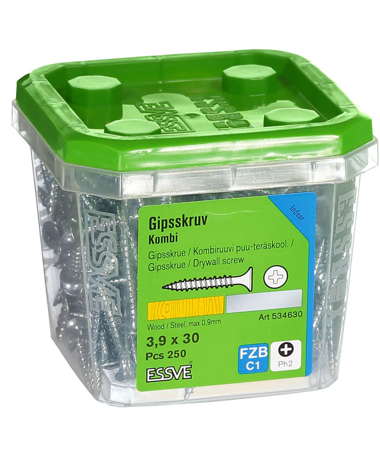 Kombiskruv för trä/stålregel Ph2 förzinkad 3,9x30
