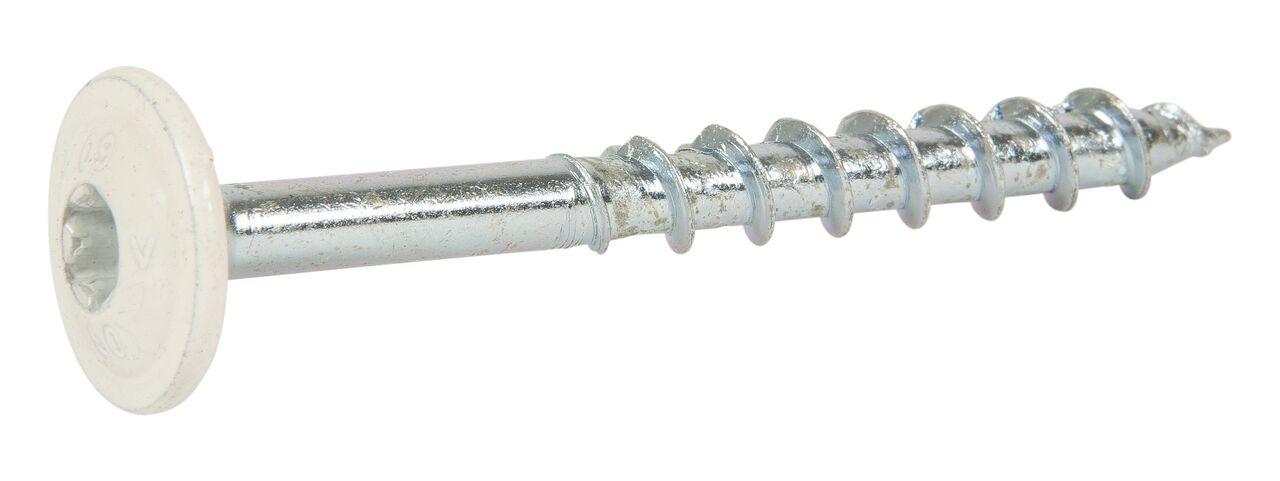 Träkonstruktionsskruv waf fzb+ Vit ral9010 6,0x60