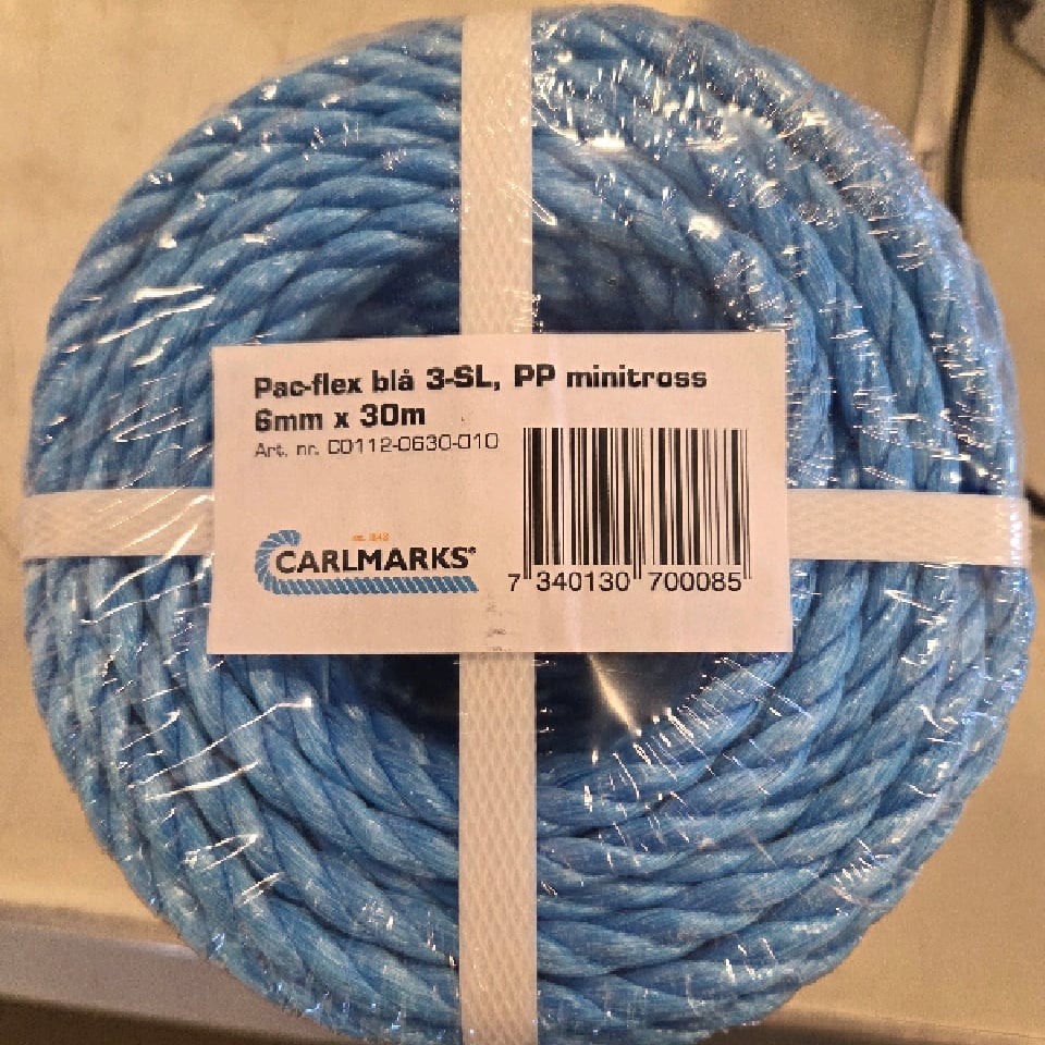 Rep pacflex carlmark 3-sl pp Blå minitross 6mmx30m