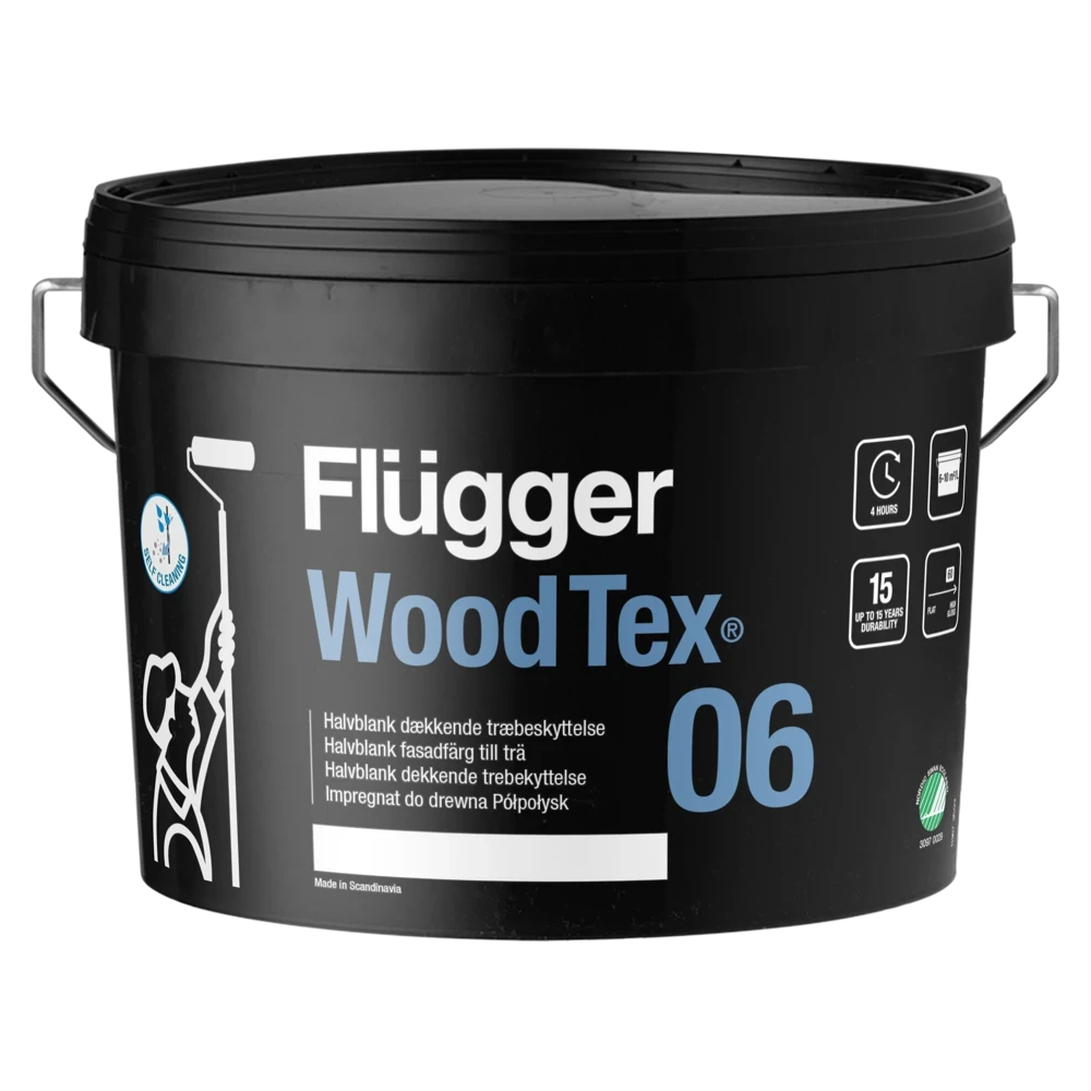Flügger 06 Wood Tex Vit / Bas 1_2,8 L