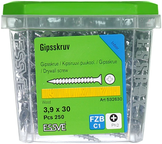Gipsskruv för träregel ph2 fzb 3,9x30